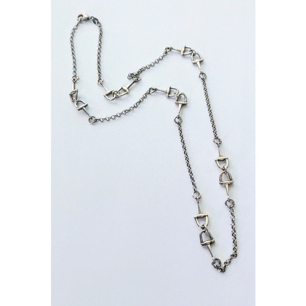 SOLD! REEB Italy Sterling Silver Horse Bit Station Link 925 Chain Necklace 22"